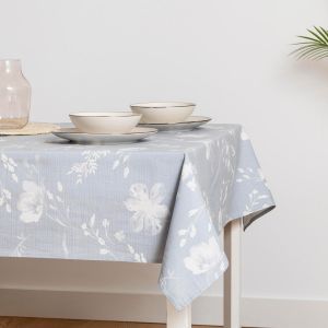Nappe De Table Rectangulaire 140x140cm - Nappe Pour Salle À Manger - Estela Gris - Neuf