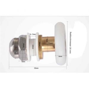 Roues Roulettes Rouleaux de Porte de Douche - LESOLEIL - Diam&egrave;tre 25mm - Verre 6mm - Coulissante - 6pcs - Neuf