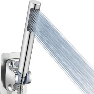 KAL-Pommeau De Douche À Main Entièrement En Métal, Pommeaux De Douche Haute Pression , Pommeau De Douche À Main Chromé Avec Ruban En Téflon, Rond - Neuf