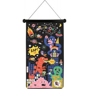 Eryi-- Jeu De Fléchettes Magnétiques Thème Super Héros - 6 Fléchettes Aimantées En Plastique - Jeu En Tissu Recto Verso - Dès 4 Ans, J02090 - Neuf