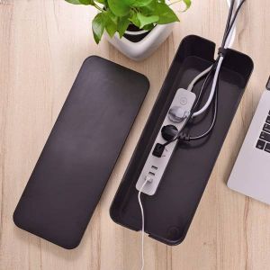 Bo&icirc;Te de Gestion des C&acirc;bles, Bo&icirc;Te de Rangement des Fils, Utilis&eacute;E pour Cacher la Multiprise, Adapt&eacute;E &agrave; la Maison/Au Bureau (Noir) - Neuf