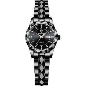 Eryi-Montre À Quartz Analogique Conçue À La Mode Avec Affichage Calenda,Montre Classique Pour Homme Et Femme Qui Brille Dans Le Noir Avec Bracelet En Acier Inoxydable - Étanche - Neuf