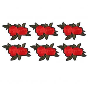 Patch Brode Rose Rouge, Decoration Diy, Vetements, Fer A Repasser, Couture, Autocollant, Accessoires Artisanaux - Neuf