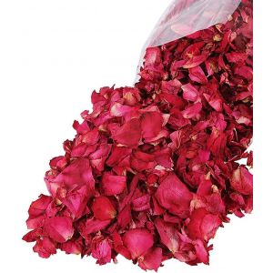 100g - P&eacute;tales De Rose S&eacute;ch&eacute;es Naturelles V&eacute;ritables Fleurs Rouges S&eacute;ch&eacute;es Pour Le Bain Des Pieds, Le Bain, Le Spa, Le Mariage, Les Confettis Pour La Maison, Les Loisirs Cr&eacute;atifs - Neuf