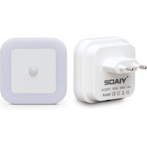 2pcs Veilleuse Lampe Led De 1w Automatique Avec Capteur De Mouvement Physique Pir Pour Chambre D`Enfant/Toilette/Entr&eacute;e/Escalier/Couloir/Passage - Lumi&egrave;re Chaude - Neuf