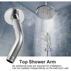 TZF-Bras de Douche 6 Pouces Tuyau en Acier Inoxydable Epais Accessoires de Douche pour Pommeau de Douche de Salle De Bains, Taille du Filetage G1 / 2 Pouce - Neuf