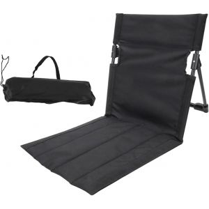 Ulteronixshop-Tapis De Plage Avec Dossier - Chaise De Plage Pliable - Portable - Chaise De Camping Pliable - Pour Pique-Nique, Jardin, Randonn&eacute;e - Noir - Neuf