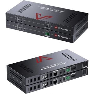 VornixorSarlshop-Extendeur HDMI ARC professionnel (HDBase T) 4K@60Hz jusqu'&agrave; 70M, effet HDR10 et 3D, audio S/PDIF, canal de retour audio, gestion EDID, HDCP 2.2, PoC 2 voies + IR + RS232, sur Cat 5e/ - Neuf