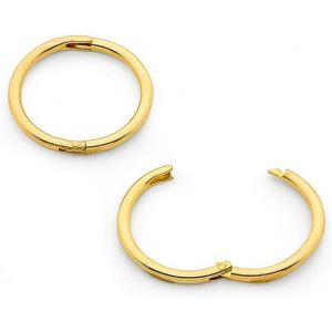 Boucles D'oreilles Créoles Unisexes À Charnière En Argent Sterling Plaqué Or ¿ Fabriquées À La Main En Australie ¿ Hypoallergéniques Sans Nickel 8 Mm ¿ 14 Mm - Neuf