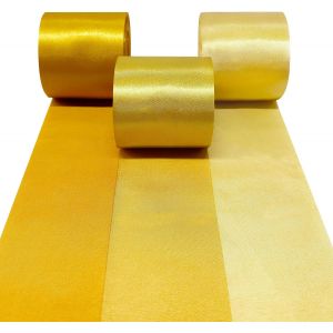 60m Ruban De Satin Doré, 3 Couleurs 20m X 5cm De Large Ruban Satinée En Polyester Or Ombré Pour Ruban Cadeau Emballage Diy Anniversaire Mariage Baptême Guirlande De Fond De Suspendues Décorations - Neuf