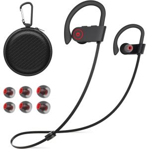 AYU-Casque Bluetooth Sans Fil Sport, Écouteur Bluetooth 5.3, Basses Stéréo HD, Étanchéité IPX7, Adapté à la Course à Pied Cyclisme Fitness Bureau, Noir - Neuf