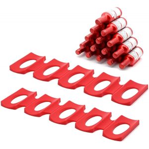 Loc-Porte Bouteille Frigo,En Silicone Antidérapant Tapis Rangement Frigo Organisateur En Pliable-Peut Contenir Un Imum De 15 Bouteilles(Rouge) - Neuf