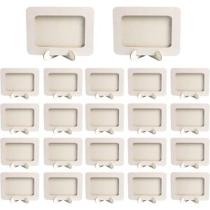 Cmwx-Lot De 24 Cadres Photo En Bois Naturel Brut - Cadre Photo Créatif Pour Enfants - Cadeau D'anniversaire (16,5 X 13,5 Cm) - Neuf