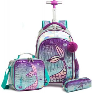 Sac À Dos A Roulette Pour Enfant Fille D'École Licorne Scolaires - Neuf