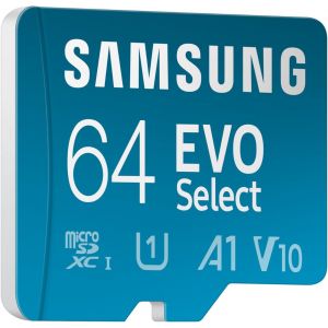 NSIECD-Carte m&eacute;moire microSDXC, Evo Select MB-ME64SA/EU, 64 Go, vitesse de lecture 160 Mo/s&sup1;, fournie avec adaptateur SD - Neuf
