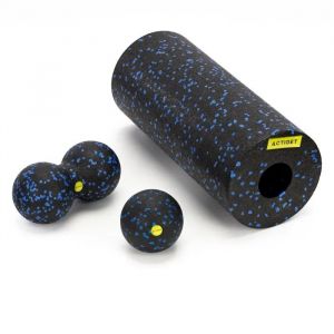 Actiget Rouleau, Double Boule, Boule &Agrave; Pointe, Ensemble De Massage Corporel, Masseur Noir Et Bleu - Neuf