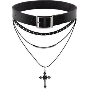 Kal-Pu Choker Avec Triple Collier Set Punk Gothic Choker Avec Pendentif Unique - Neuf