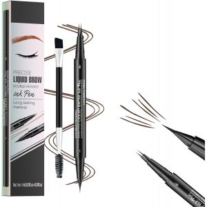 Microblading Crayon &agrave; Sourcils &agrave; Double Extr&eacute;mit&eacute;Crayon &agrave; Sourcil Magique Imperm&eacute;ableCrayon Sourcils Maquillage 2 en 1 WaterproofCrayon Microblading sourcil Longue Tenue (Marron noir) - Neuf