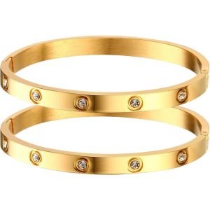 Bracelet Femme,Bracelet Jonc Femme,2 Pcs Cadeau Bracelet Femme,Bracelet Personnalis&eacute; Femme,Bracelet D'amiti&eacute; Femme,Cadeaux Pour F&ecirc;te Pour Maman Femme - Neuf