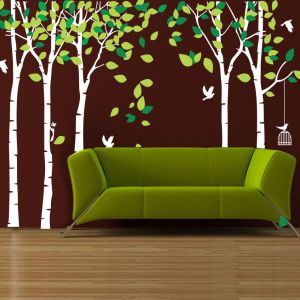 Sticker mural géant en vinyle amovible représentant un arbre de la jungle (103,9 x 70,9 cm) - Décoration pour chambre de bébé ou d'enfant - Neuf
