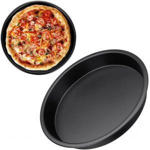 Loranka-Po&ecirc;le &Agrave; Pizza En Acier Carbone Anti-Adh&eacute;sif De 20,3 Cm - Plaque De Cuisson &Agrave; &Eacute;ponge - Moule &Agrave; G&acirc;teau &Agrave; Base Fixe - Plat Rond &Agrave; C&ocirc;t&eacute;s Droits Pour Four, Cuisine, R&ocirc;tissage De Pizza - Neuf