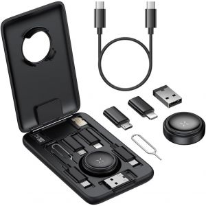 Thef-Kit Adaptateur Usb 8 En 1 Avec Transfert De Données Otg, Charge Rapide Et Chargeur Apple Watch Usb-C Vers Usb-A/Micro/Lightning, Emplacements Sim/Sd Et Boîtier Compact Pour Iphone, Samsung - Neuf