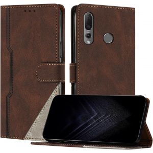 Kal-Étui Pour Huawei P Smart Z / Y9 Prime 2019, Housse En Cuir Pu Avec [Protection Antichoc Tpu] [Fonction Support] [Porte-Cartes ] Antichoc Magnétique Coque Pour Huawei Y9 Prime 2019 - Marron - Neuf