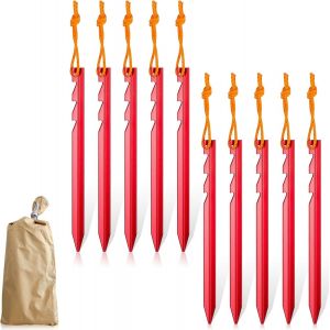 Yemaesre-Lot De 10 Piquets De Tente En Aluminium Avec Corde Réfléchissante - Sardines Stables Pour Sol Dur, Jardin, Prairie, Herbe - Neuf