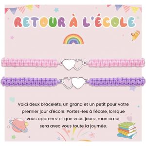Kal-Cadeau Mère Fille Bracelet Mère Fille Bracelet Fille Rentrée Des Classes Retour À L'école Rentrée Scolaire Idee Cadeaux Fille Pour Premier Jour D'école Cadeaux Fête Des Mères - Neuf