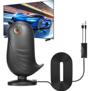 Antenne Tv Int&eacute;rieur Puissante,2025 Le Plus R&eacute;cent Antenne Tv Int&eacute;rieur Avec Amplificateur De Signal &Agrave; Gain &Eacute;lev&eacute;&iquest;650Km R&eacute;ception Longue Port&eacute;e &Agrave; 360&deg;,Pour T&eacute;l&eacute;viseurs 4K 1080P, C&acirc;ble Coaxial De 5 M - Neuf