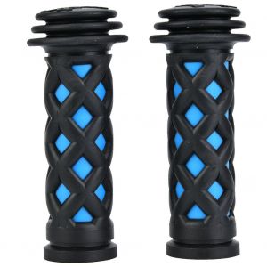 Paire D'embouts De Guidon En Caoutchouc Souple Propalm Pour Velo De Route Et Vtt, Noir Et Bleu - Neuf