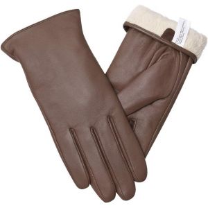 Gants Cuir Femme Mode Hiver Gants Tactile Plein Doigt Peau De Mouton Gants Femme Cadeau"".[J80] - Neuf
