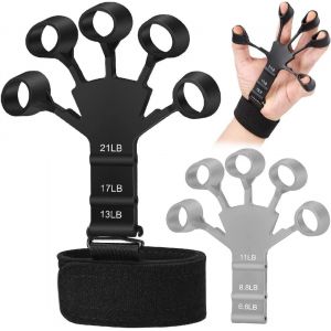 Asas-2 Pcs Exerciseur De Doigts Musculation Main Hand Strengthener,Exercice D'avant-Bras Renforcement Des Mains Bandes Appareil D'entraînement Réglable Avec 6 Niveaux De Résistance - Neuf