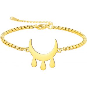 Kalsw-Bracelet À Breloques De La Déesse De La Triple Lune Amulette Bracelets De Bénédiction Perles De Lune Bracelet Réglable En Acier Inoxydable Bijoux Pour Femmes - Neuf