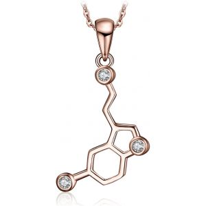 Kales-Sérotonine Molécule Cubique Zircone Pendentif Collier En Argent 925 - Neuf