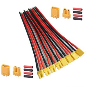 4 Paires XT30 Connecteur Femelle M&acirc;le avec Fil de Silicium de 15cm 16AWG,2 Paires XT30 Bullet Connectors Plugs avec Thermor&eacute;tractable pour RC Lipo Batterie Jouet - Neuf