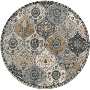 Sjzg-Tapis Rond - Style Vintage - Boh&egrave;me - Lavable - Vintage - &Agrave; Poils Courts - Antid&eacute;rapant - Pour Salle &Agrave; Manger, Chambre &Agrave; Coucher - Pour L'int&eacute;rieur Et L'ext&eacute;rieur - Moderne - Imprim&eacute; Mandala - Neuf