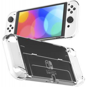 3 in 1 Clear Case for Nintendo Switch OLED Clear Case Compatible with Switch OLED & Joycon Controller,Comfortable Shell with Shock Absorption and Anti-Scratch Design - Neuf