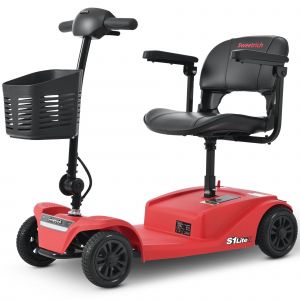 Scooter de mobilité 4 roues S1 LITEX - Rouge -Scooter seniors - 136 kg - 250 w - Convient aux personnes âgées et handicapées - Neuf