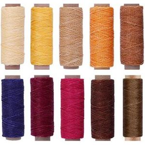 Chenquansarl-Lot De 10 Fils Cirés Pour Cuir - 280 M - 150d - Fil À Coudre - Accessoires Pour Bricolage, Couture À La Main - 32,7 M/Couleurs - Neuf