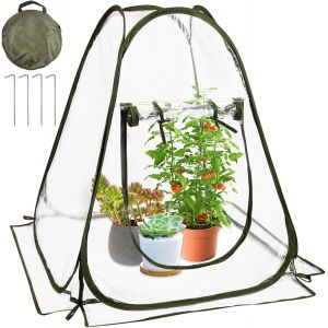 Kalanka-Petite Serre - Tente D'hivernage Pour Plantes - Protection Hivernale Pour Plantes - Tente Pop-Up En Pvc Transparent - Mini Serre Pour Plantes - Protection Contre Le Gel (70 X 70 X 80 Cm) - Neuf