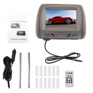 Moniteur d'appui-tete 7 pouces pour siege arriere, lecteur MP5, ecran numerique HD, telecommande sans fil universelle - Neuf