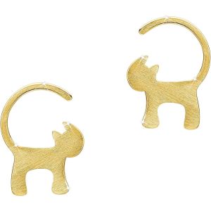 Kal-Boucles D'oreilles Clous En Argent Sterling 925 Boucles D'oreilles Chaton Boucles D'oreilles Animaux Pour Femme Cadeaux De Bijoux - Neuf