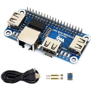 TTA-Ethernet/USB HUB Hat for Raspberry Pi 3 B+/3 B/2 B/Zero/Zero W/Zero WH/Zero 2 W Expansion Board, 1x RJ45 Ethernet Port,3X USB Ports Compatible with USB2.0/1.1 - Neuf