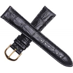 Bracelet De Montre En Cuir Véritable Noir 20 Mm Pour Homme New Old Stock 1970 ¿ Bande Vintage ¿ Strap D'horlogerie Antique Traditionnel - Neuf