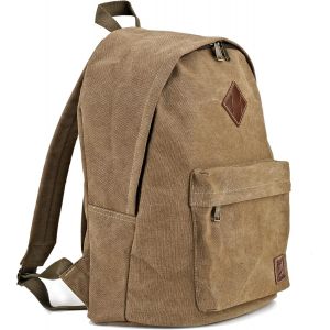 Sac À Dos En Toile Vintage, Sac À Dos Léger Et Loisir, Pour Ordinateur Portable Et D'École, Pour Homme Et Femme (Brun) - Neuf