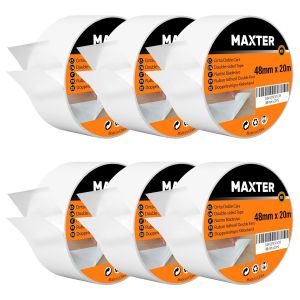 Ruban Adhésif Double Face Extra Fort,Fin Et Transparent Pour Bricolage,Artisanat Et Scrapbooking 48 Mm X 20 M (6 Rouleaux = 120 M) - Neuf