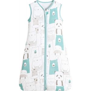 Gigoteuse Bébé En Coton, Gigoteuse D'été Pour Fille Et Garçon, Sans Manches, Longueur 65-90 Cm, Pour Bébé De 0 À 18 Mois (M, Panda) - Neuf