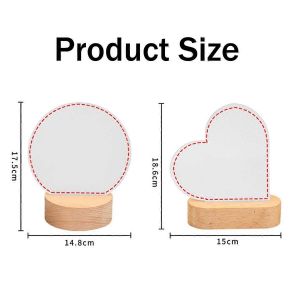 Sublimation Led Acrylique Cadres Photo Veilleuses Rond - Neuf