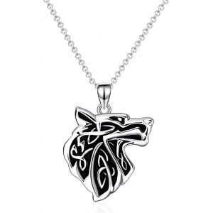 Tianyi-Collier Celtique Loup/Cheval En Argent Sterling 925 Pour Homme Et Femme - Neuf